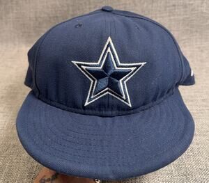 Dallas Cowboys New Era 59FIFTY Fitted Hat 7 5/8 Navy NFL Flat Brim